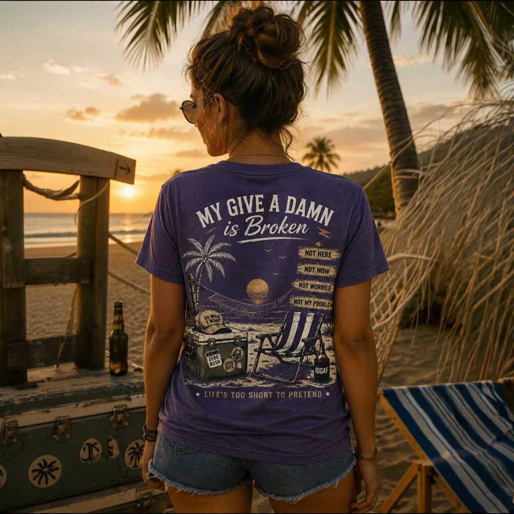 My Give A Damn Is Broken V-Neck T-Shirt Too Old To Care Club Clothing Gifts For Her