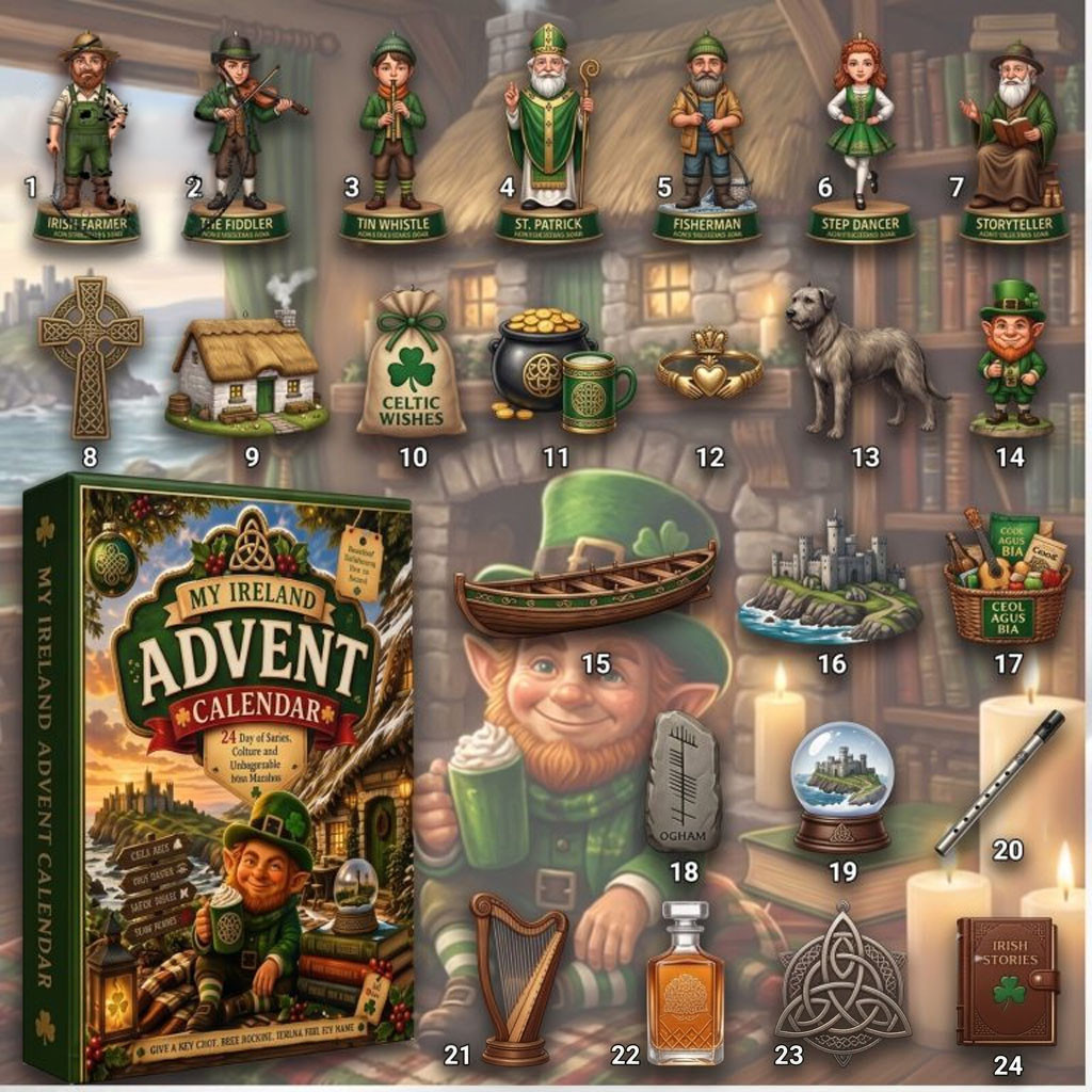 My Ireland Advent Calendar 2026 24-Day Irish Culture And Folklore Acrylic Christmas Ornaments