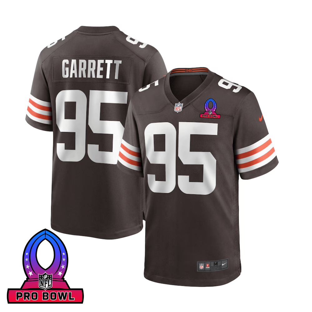Myles Garrett Cleveland Browns 2025 Pro Bowl Patch Game Men Jersey - Brown