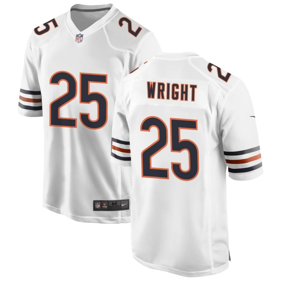 Nahshon Wright Chicago Bears 2025 Game Jersey - White