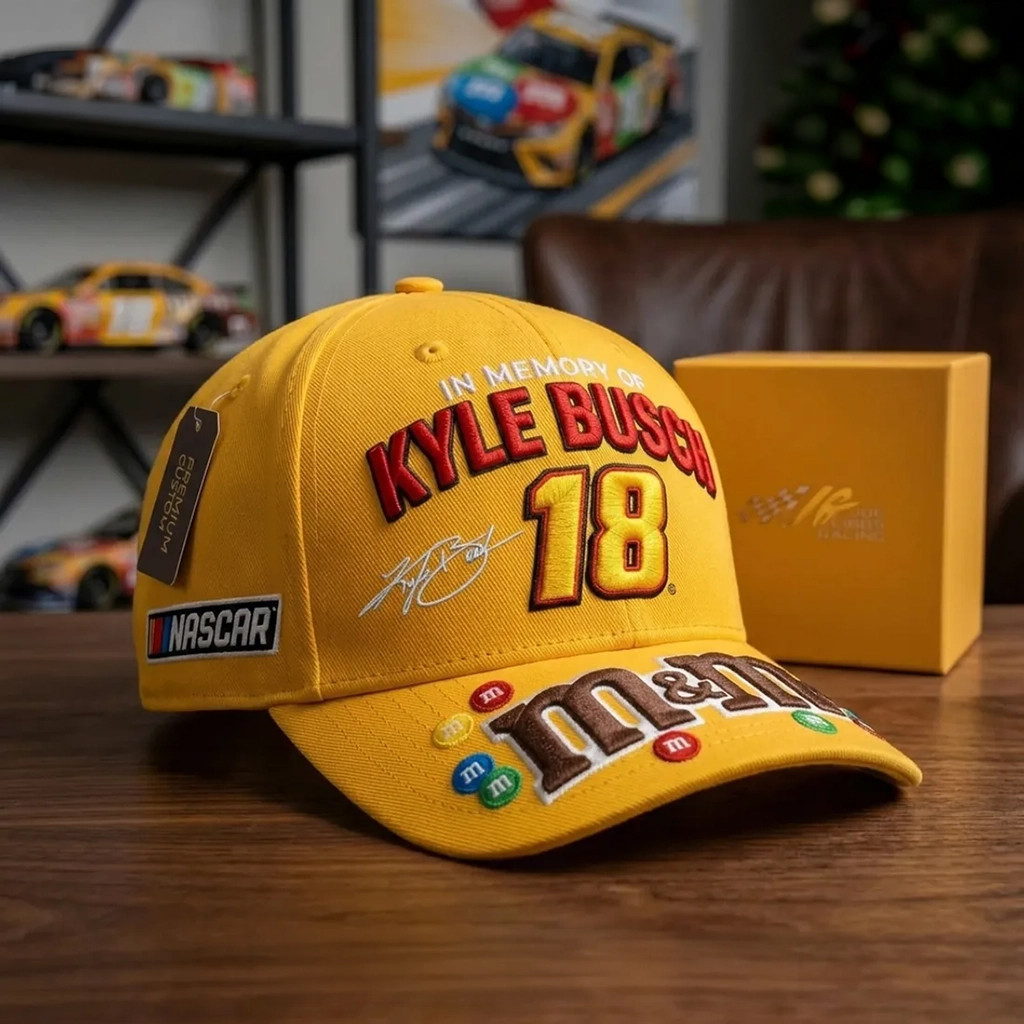 NASCAR Kyle Busch 18 In Memory Of M&M's Racing Baseball Hat RIP Kyle Busch Merch