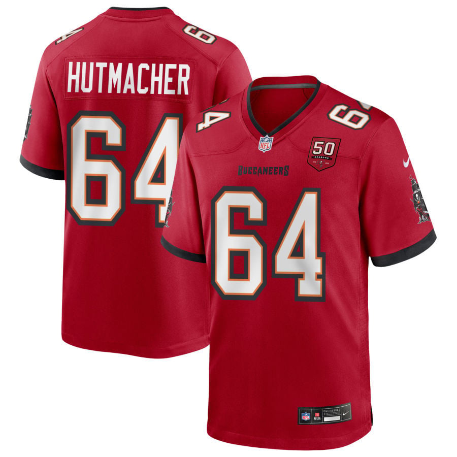 Nash Hutmacher Tampa Bay Buccaneers 2025 50th Season Game Jersey - Red
