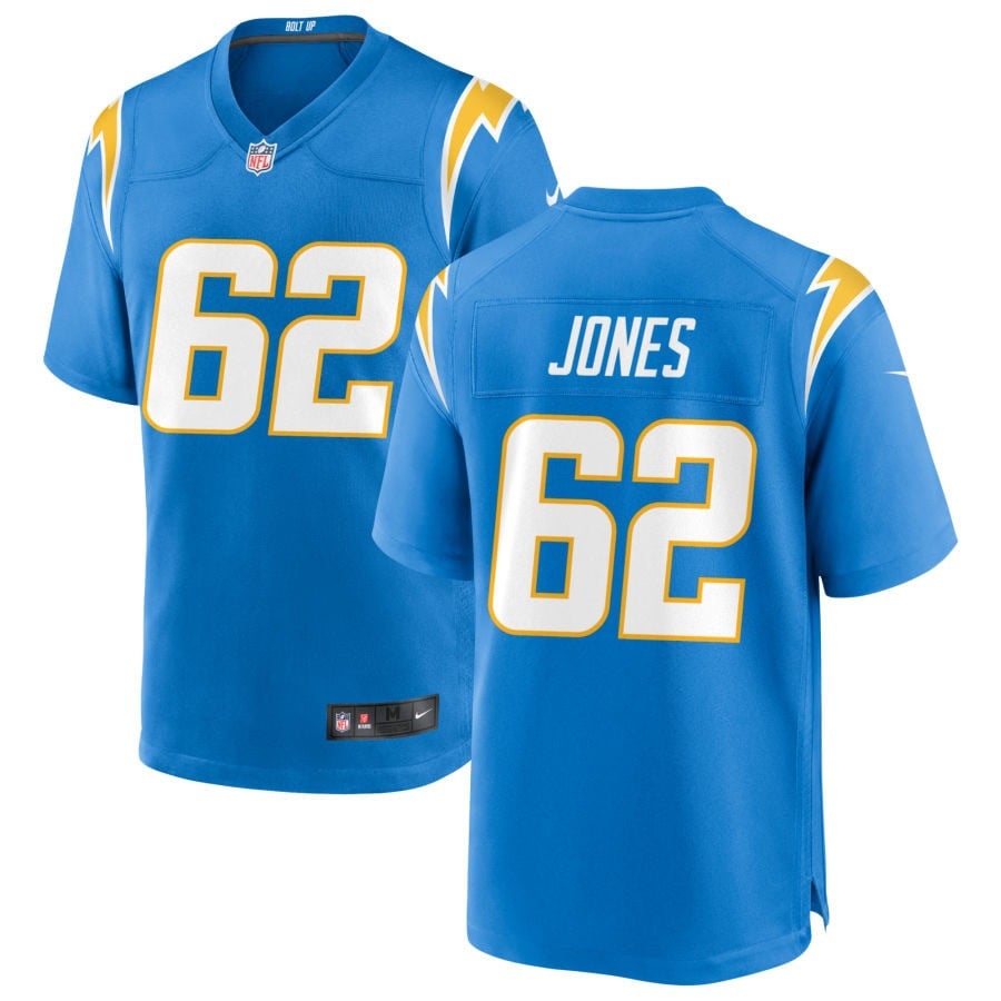 Nash Jones Los Angeles Chargers 2025 Game Jersey - Powder Blue