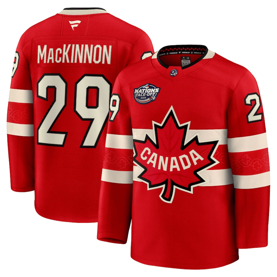 Nathan MacKinnon Canada 2025 4 Nations Face-Off Premium Red Jersey