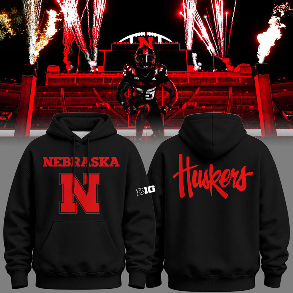 Nebraska Cornhuskers 2026 Darkness Returns Hoodie Nebraska Cornhuskers Merch Football Fan Gear