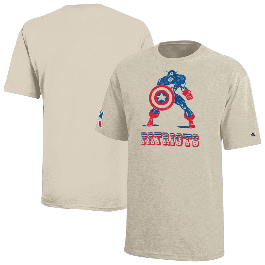 New England Patriots Disney X NFL Champion Captain America T-Shirt NE Patriots Merch Football Fan Gifts