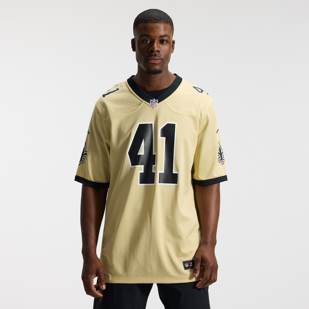 New Orleans Saints Merch - Men's Alvin Kamara Gameday Golds Alternate Jersey, Gold - Football Gift Ideas For Men