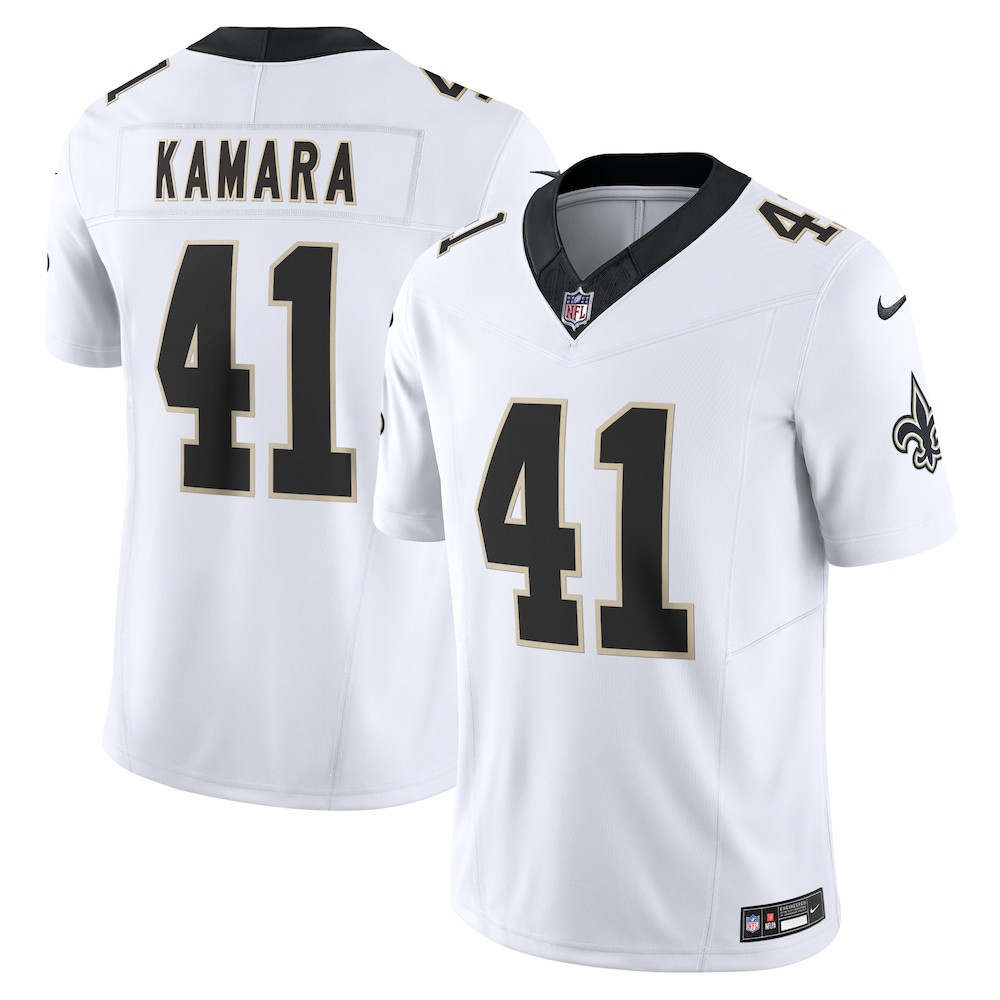 New Orleans Saints Merch - Men's Alvin Kamara Vapor F.U.S.E. Limited Jersey, White - Presents For Football Fans