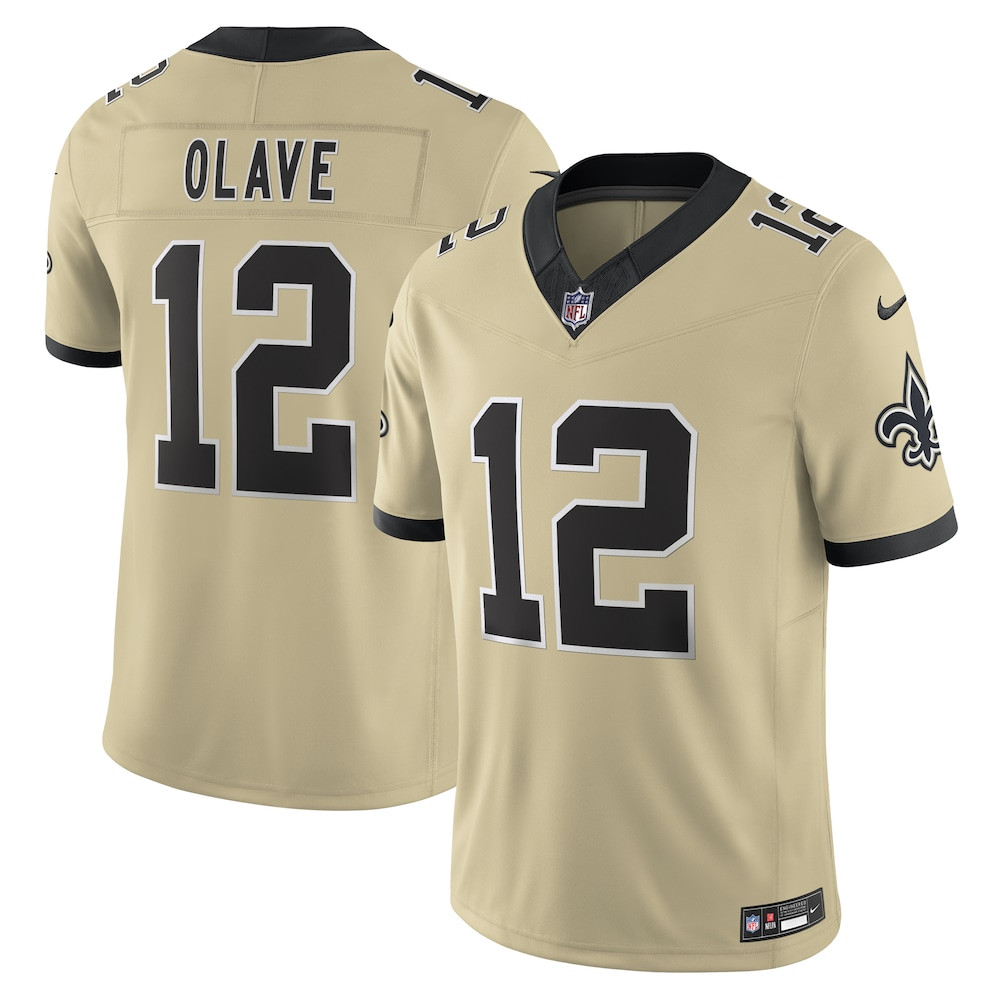 New Orleans Saints Merch - Men's Chris Olave Alternate Gameday Golds Alternate Vapor F.U.S.E. Limited Jersey, Gold - Football Based Gifts