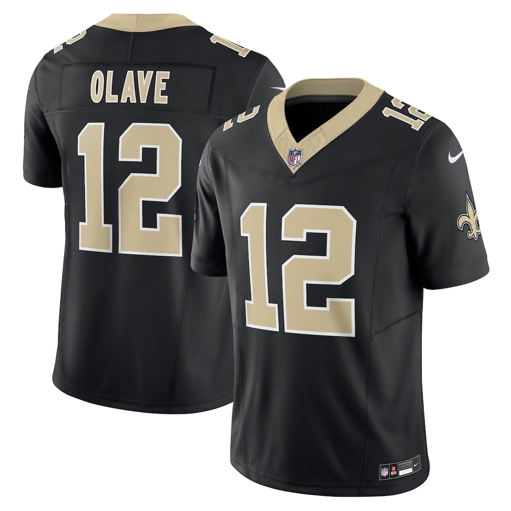 New Orleans Saints Merch - Men's Chris Olave Vapor F.U.S.E. Limited Jersey, Black - Football Fan Gift Ideas