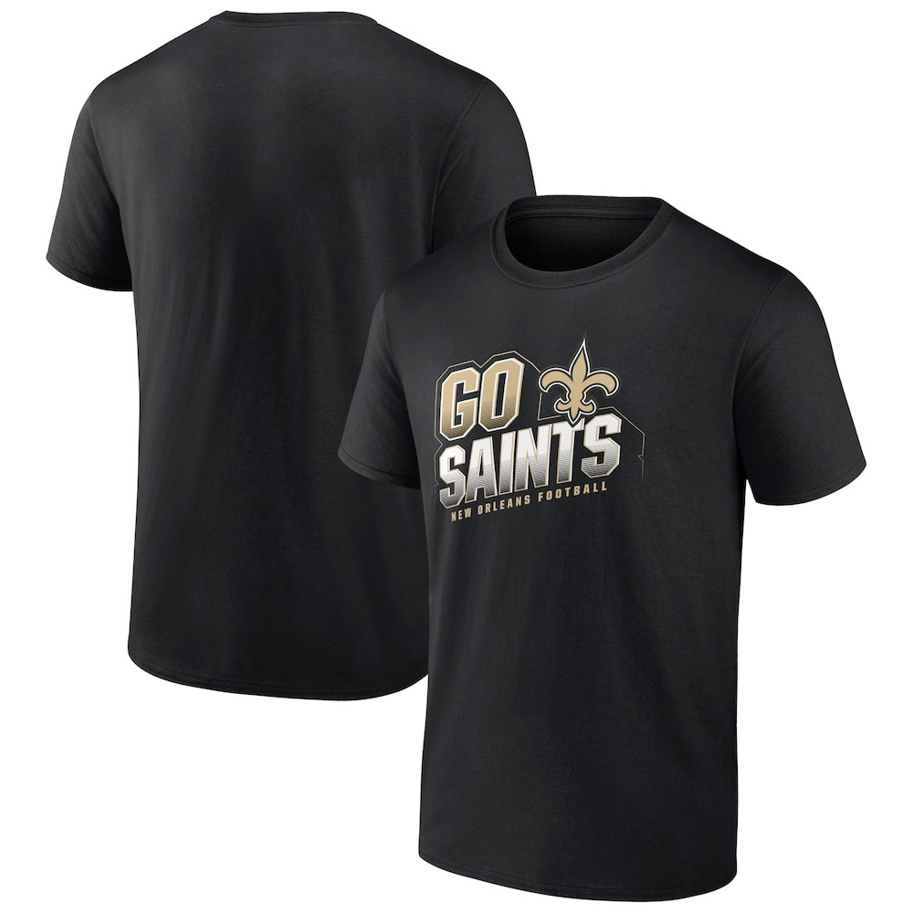 New Orleans Saints Merch - Men's Hometown Collection Prime Time T-Shirt, Black - Christmas Gifts For Football Fans
