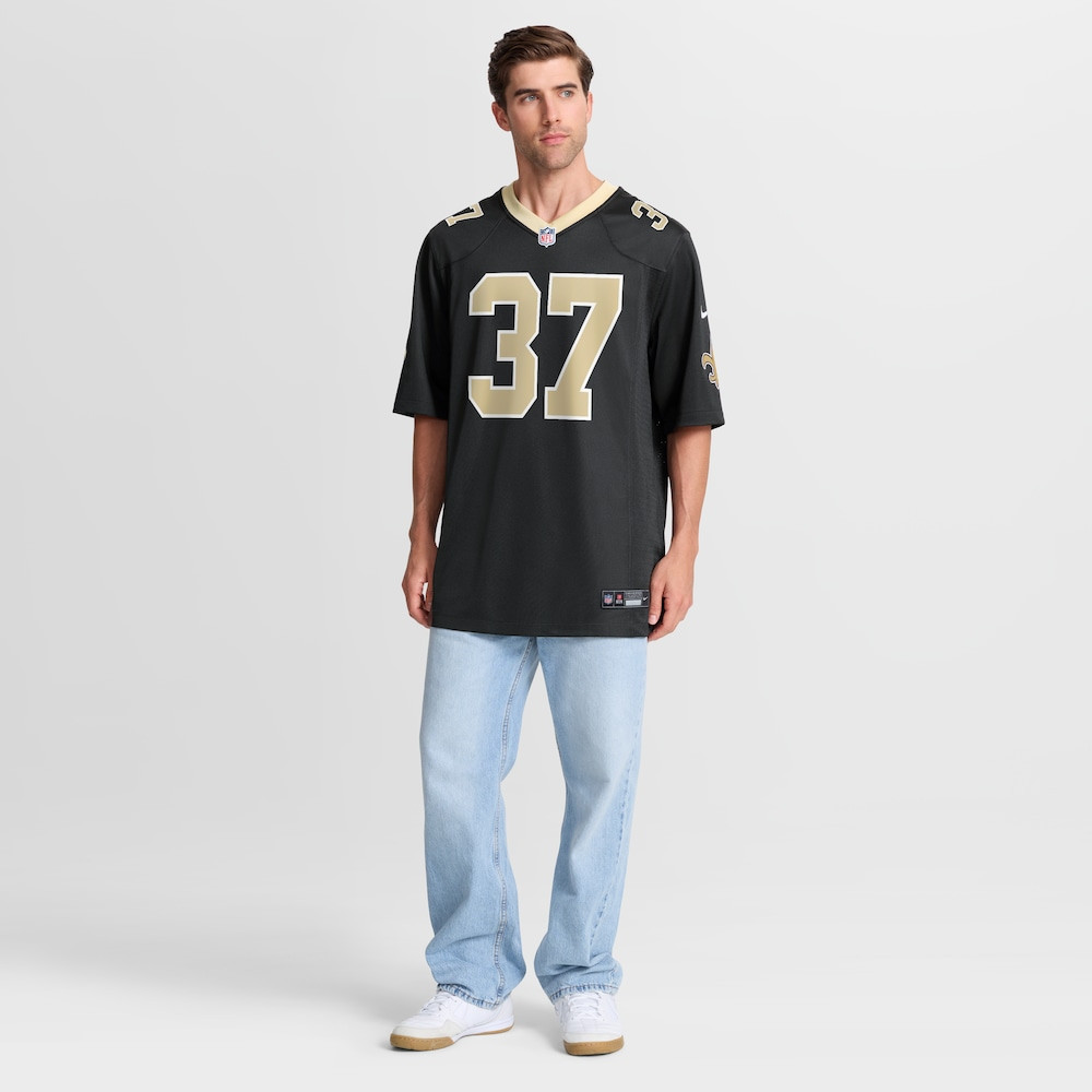 New Orleans Saints Merch - Men's Steve Gleason Game Retired Player Jersey, Black - Football Fan Present Ideas