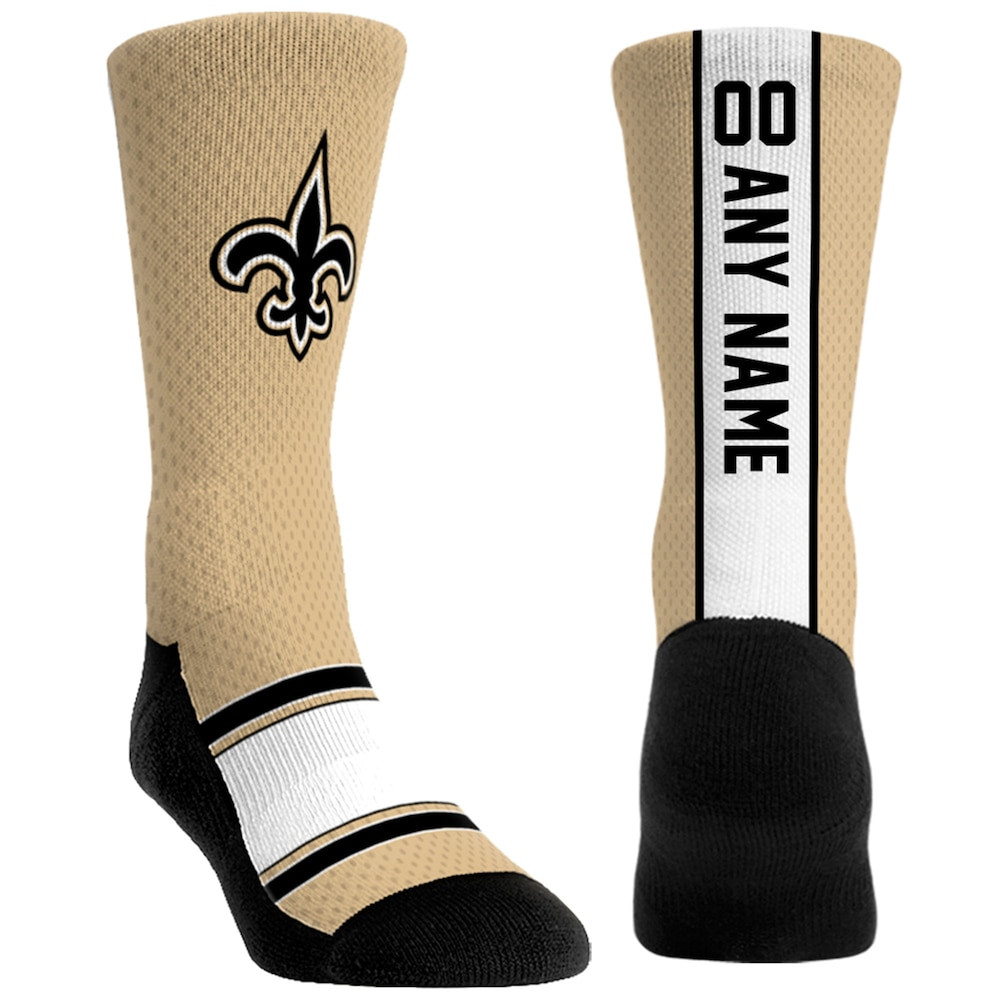 New Orleans Saints Merch - Unisex Rock Em Socks Custom Jersey Crew Socks - Best Football Related Gifts