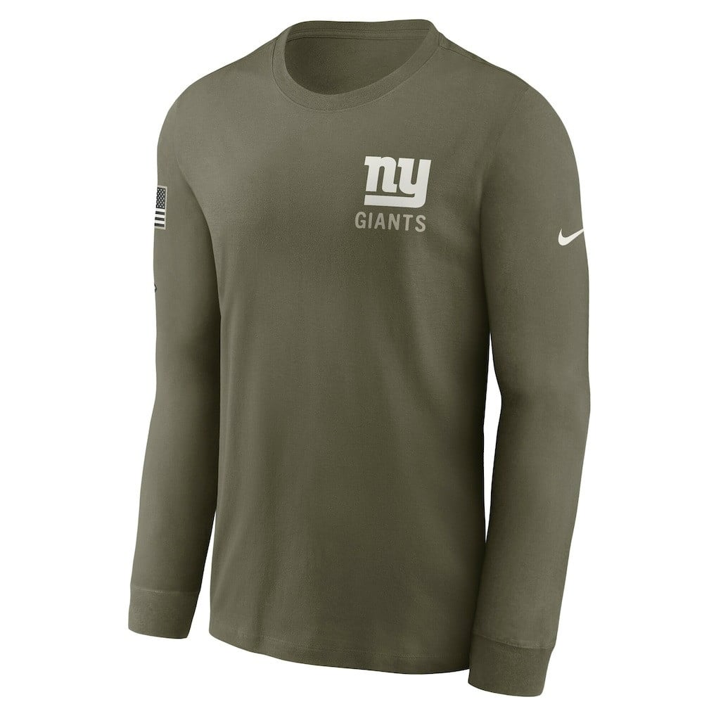 New York Giants 2025 Salute to Service Sideline Long Sleeve T-Shirt - Olive - Image 2