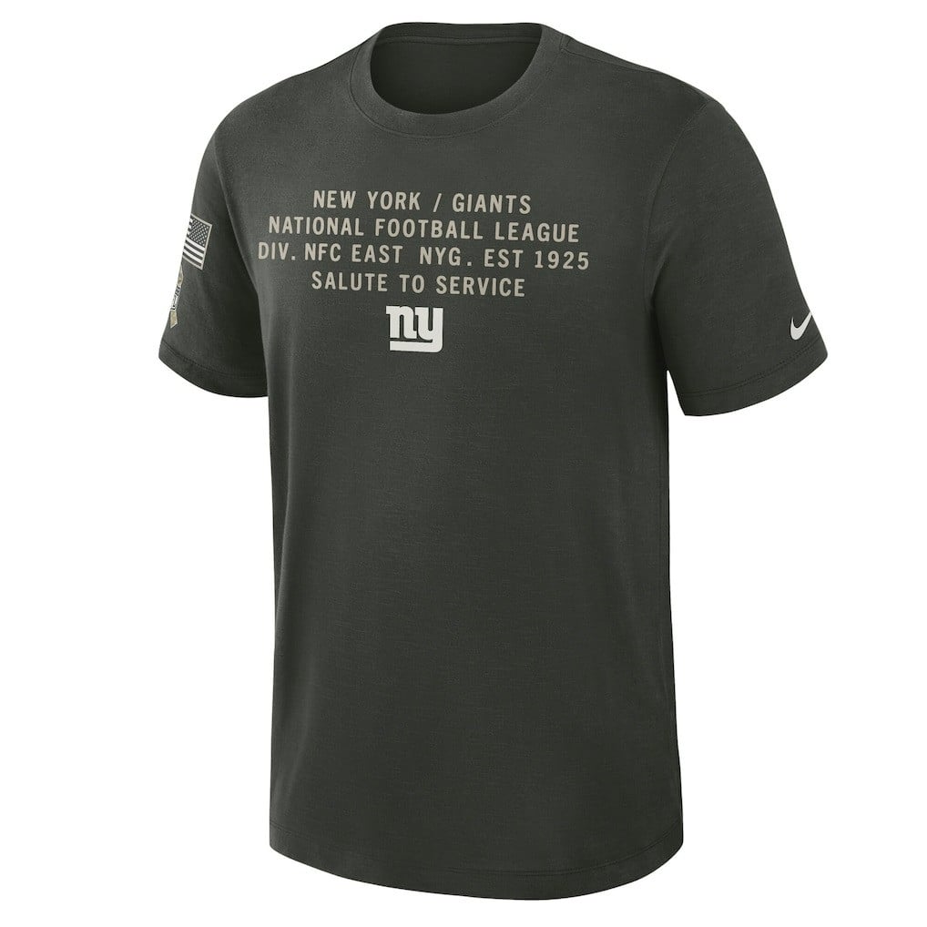 New York Giants 2025 Salute to Service Sideline Slub Dri-FIT T-Shirt - Dark Green - Image 2