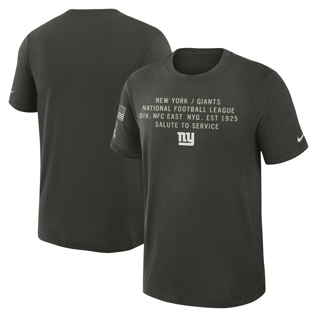 New York Giants 2025 Salute to Service Sideline Slub Dri-FIT T-Shirt - Dark Green