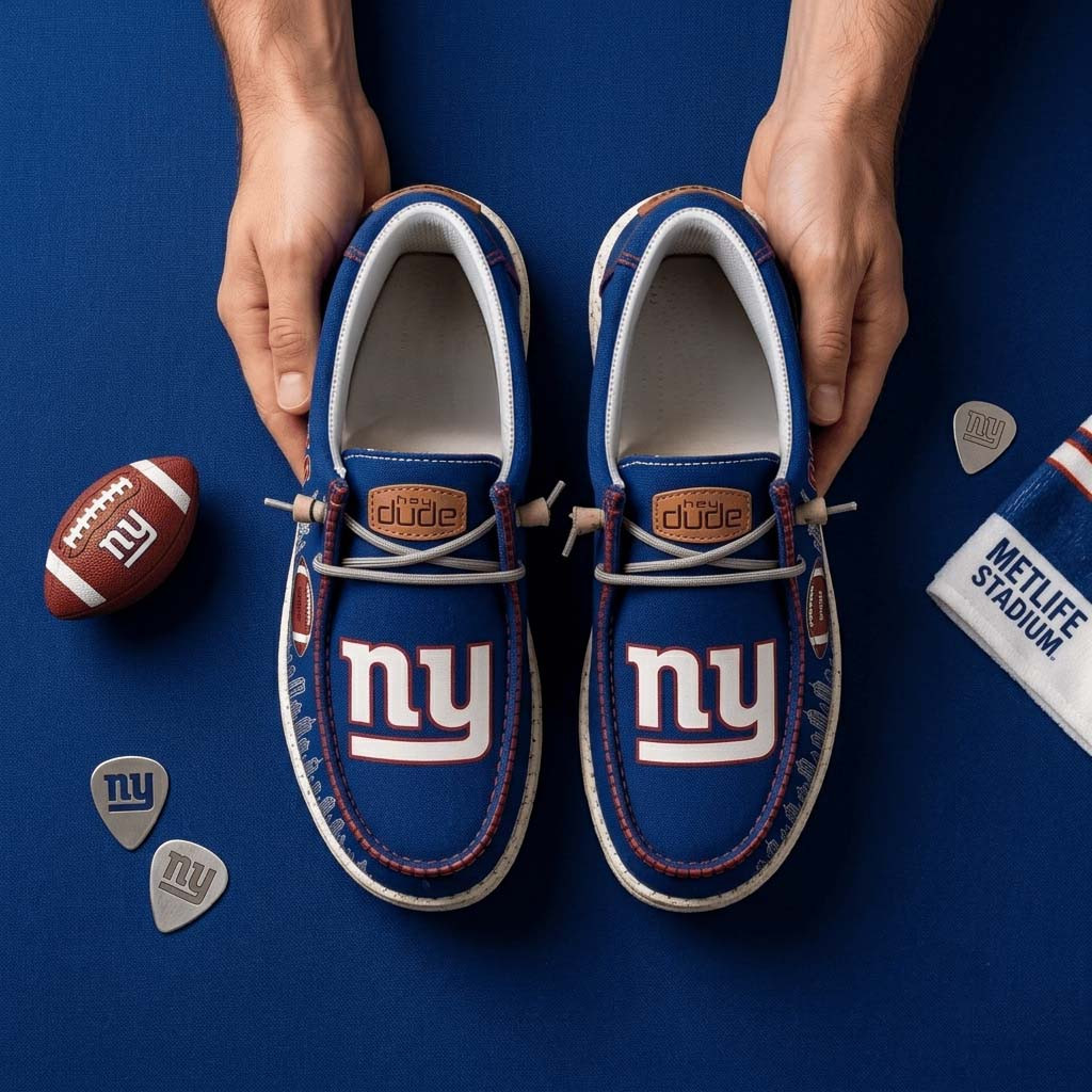 New York Giants City Skyline Shoes NY Giants Merch Presents For Football Fans
