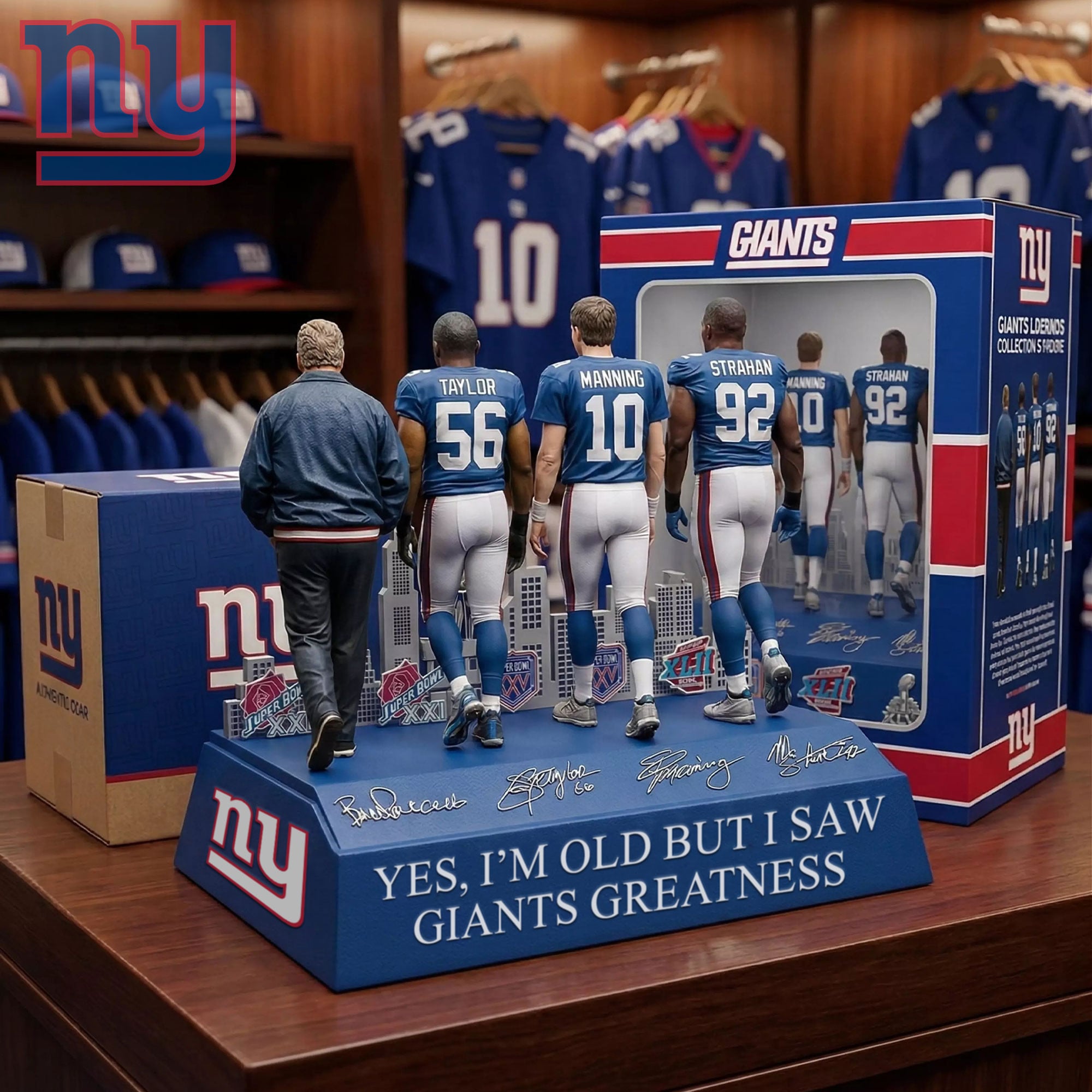 New York Giants Merch 2026 Yes I'm Old But I Saw Giants Greatness Acrylic Plaque Fan Gifts