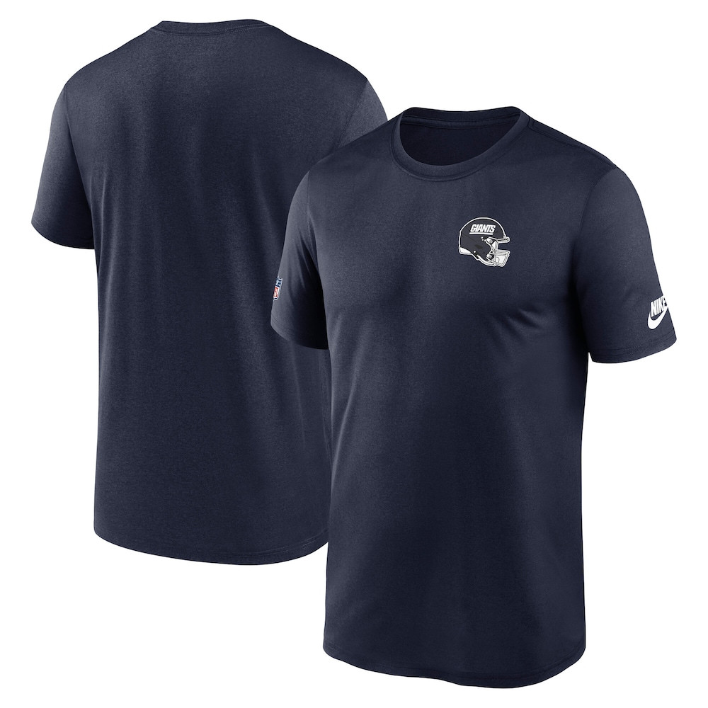 New York Giants Merch - Men's Alt Legend Small Logo Dri-FIT T-Shirt, Navy - Presents For Football Fans