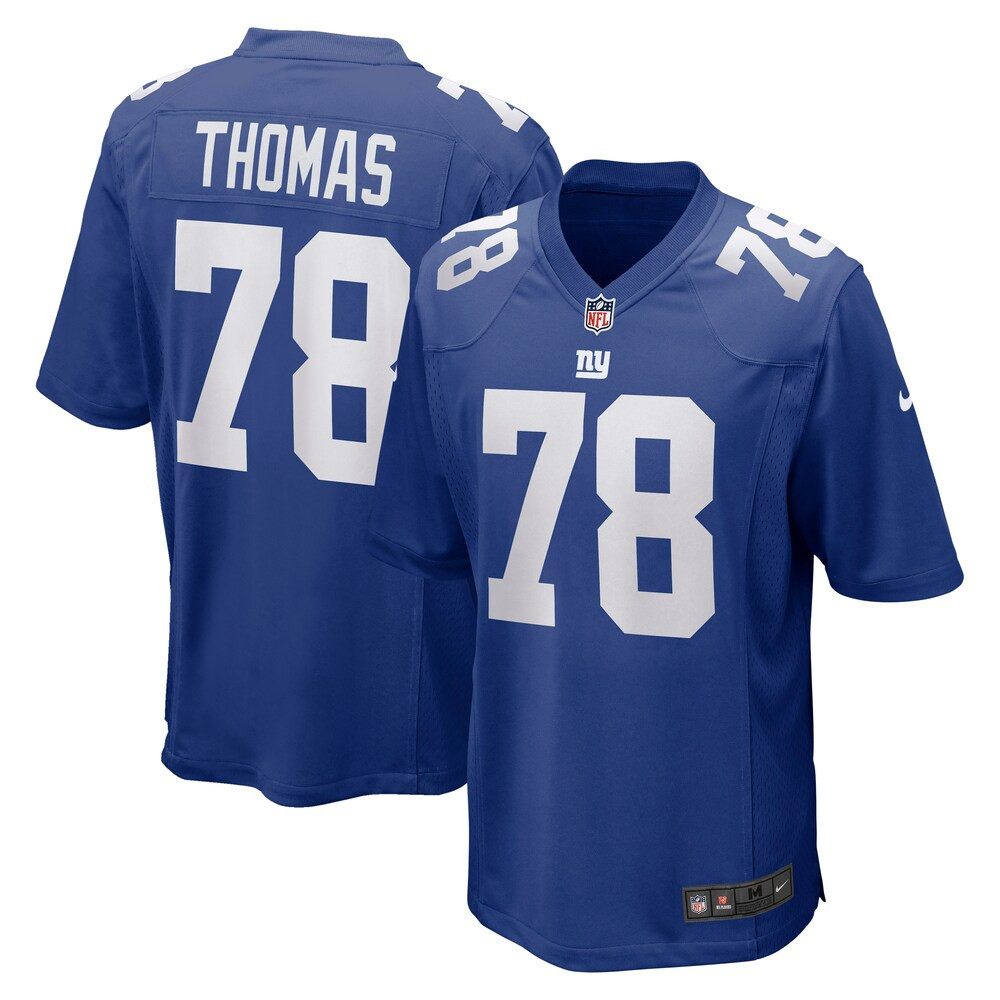 New York Giants Merch - Men's Andrew Thomas Royal Player Game Jersey - Best Football Christmas Gifts