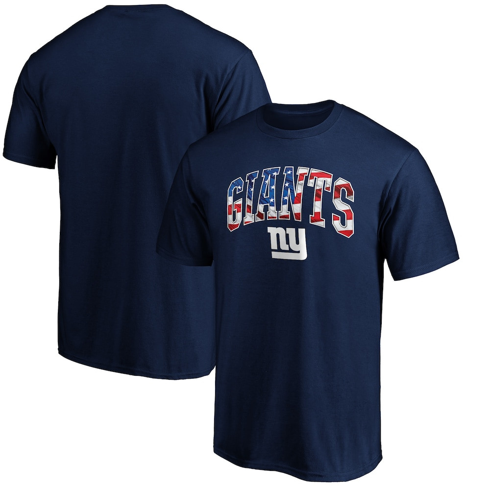 New York Giants Merch - Men's Banner Wave Logo T-Shirt, Navy - Football Present Ideas
