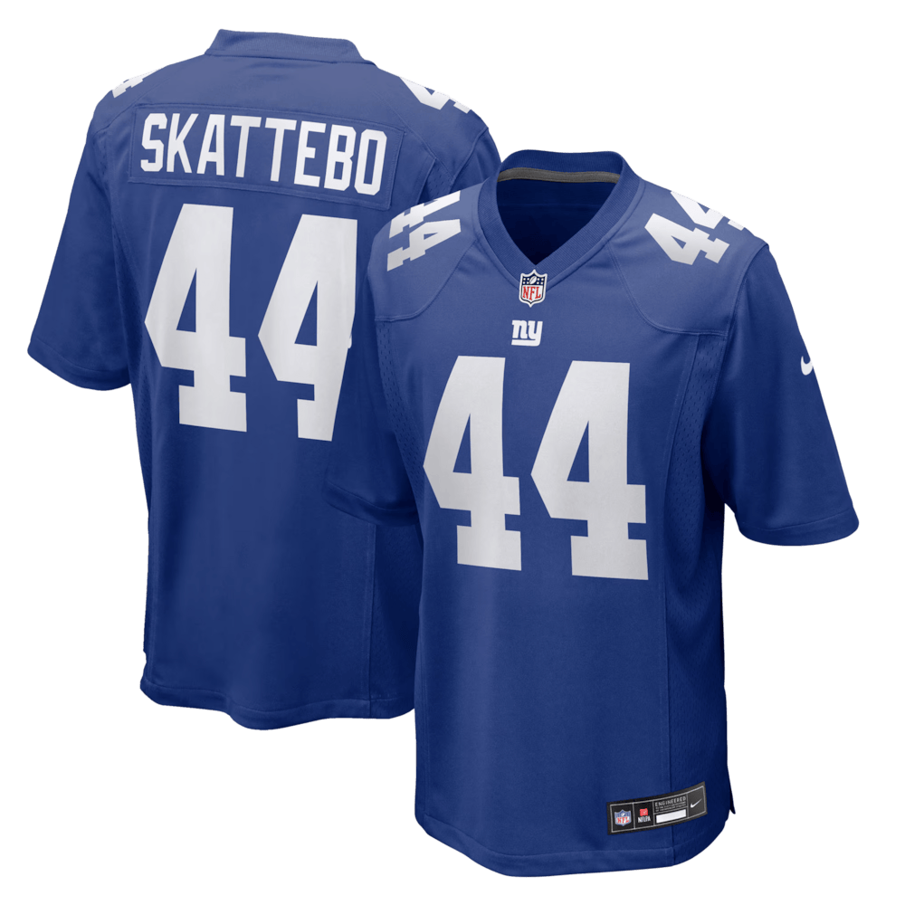 New York Giants Merch - Men's Cam Skattebo Royal Team Jersey - Best Presents For Football Lovers