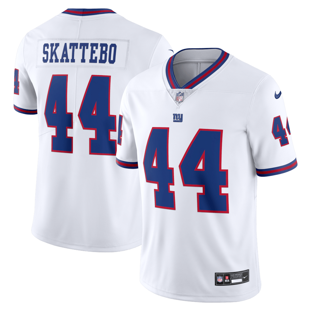 New York Giants Merch - Men's Cam Skattebo Vintage Vapor Untouchable Stitched Limited Jersey, White - Best Football Gifts