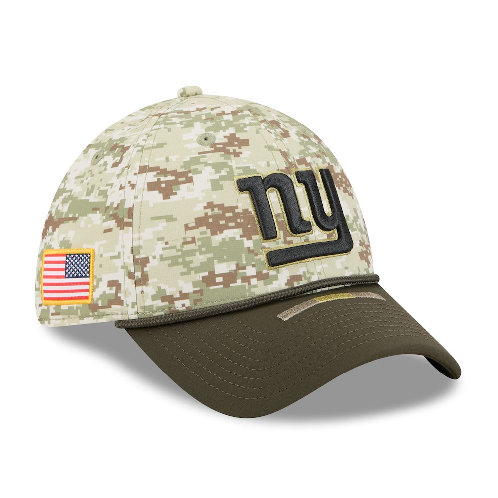 New York Giants Merch - Men's Camo 2025 Salute to Service 39THIRTY Flex Hat - New Era - Football Fan Present Ideas