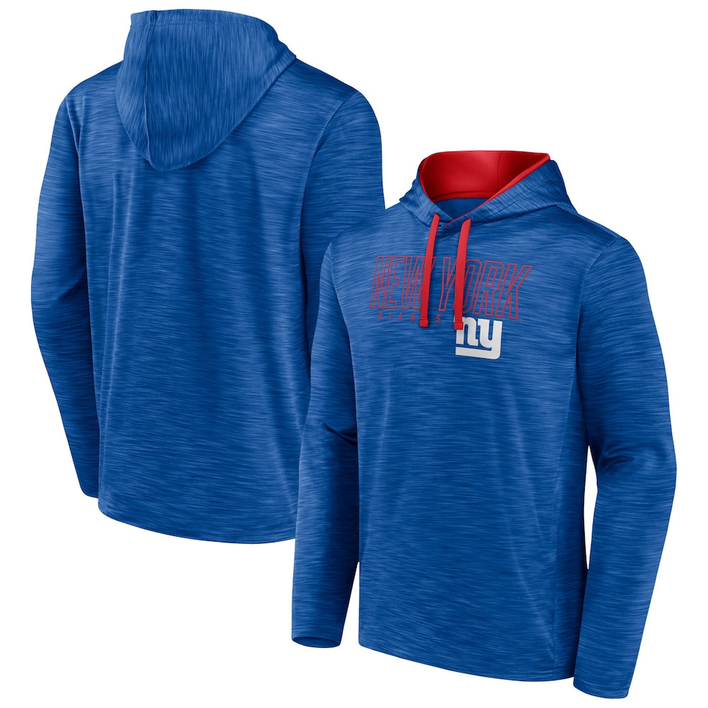 New York Giants Merch - Men's Fanatics Heather Royal Hook and Ladder Pullover Hoodie - Football Christmas Gift Ideas