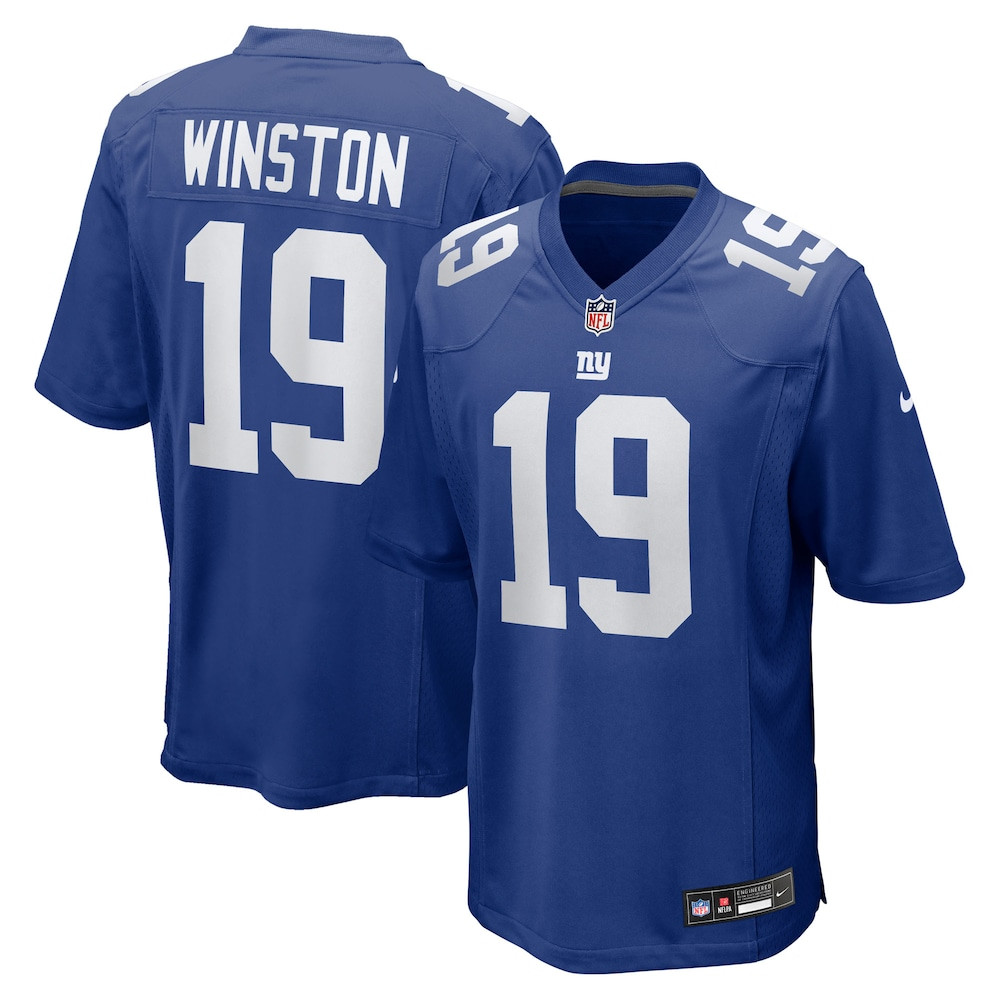 New York Giants Merch - Men's Jameis Winston Royal Team Game Jersey - Gift Ideas For Football Lovers