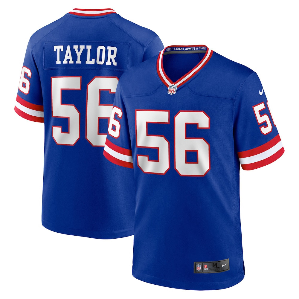 New York Giants Merch - Men's Lawrence Taylor Royal Classic Retired Player Game Jersey - Best Football Gifts For Christmas