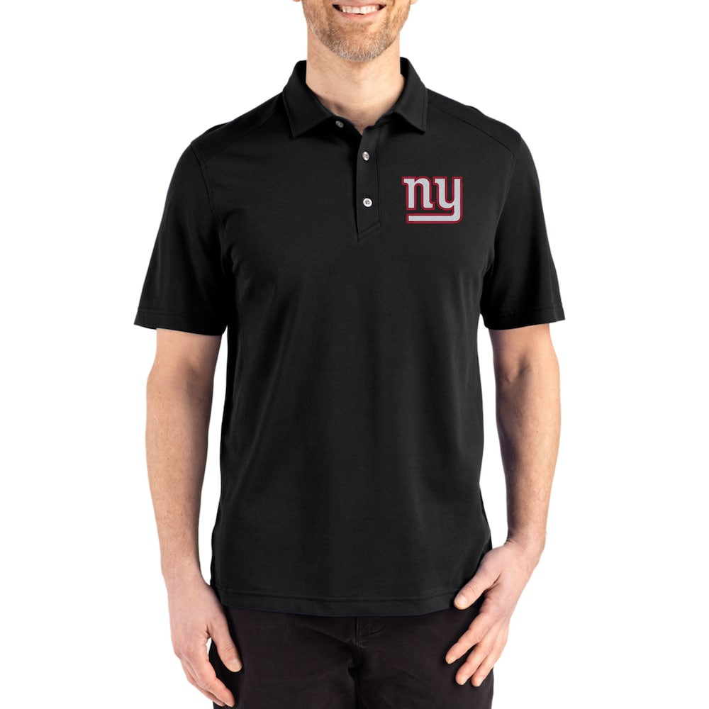 New York Giants Merch - Men's Polo, Big & Tall, Black - Cutter & Buck - Football Based Gifts