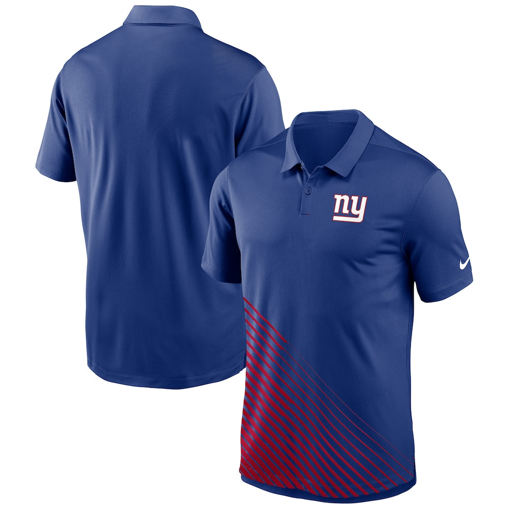 New York Giants Merch - Men's Royal Vapor Performance Polo - Football Fan Present Ideas