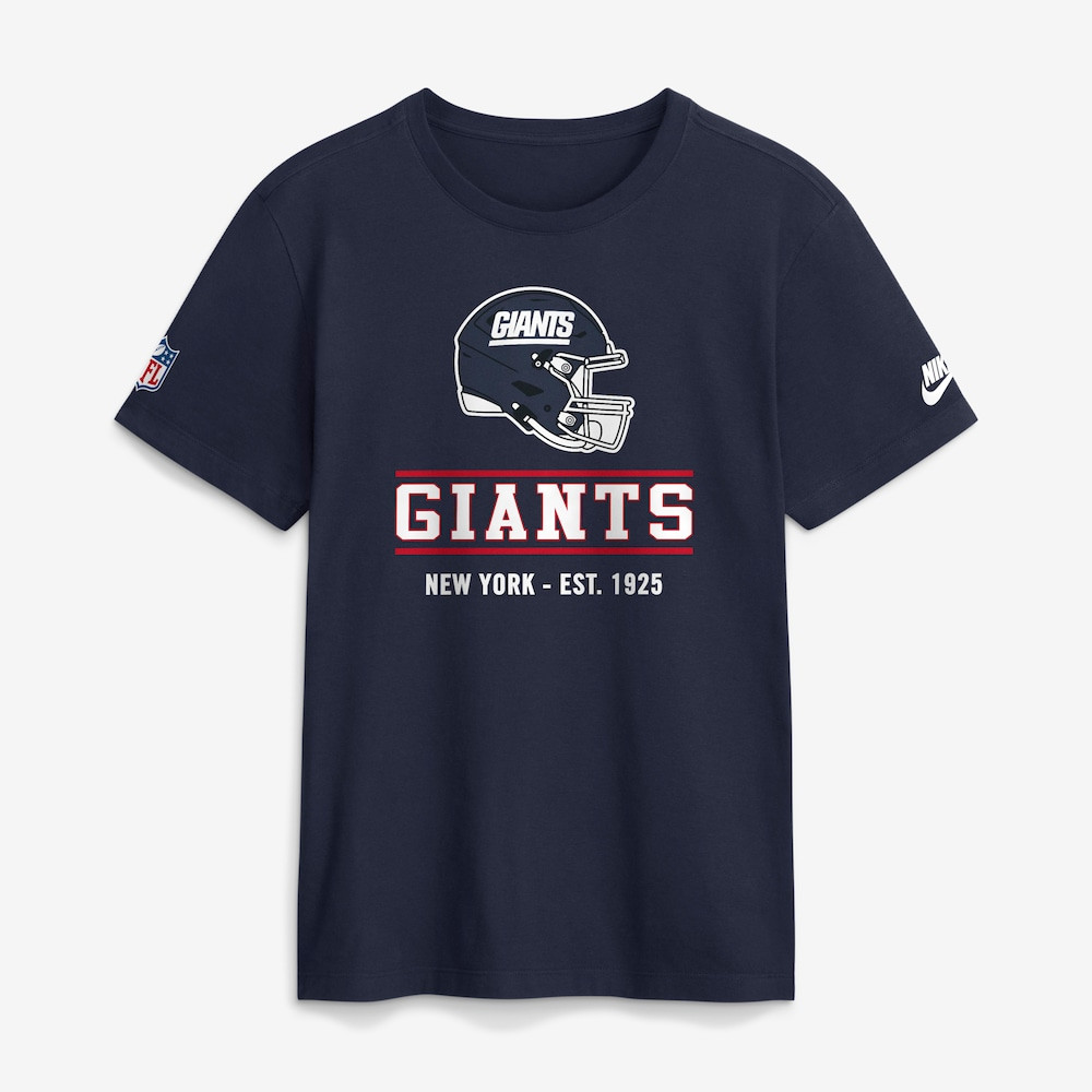 New York Giants Merch - Men's Sideline Alternate Final Sprint Dri-FIT T-Shirt, Navy - Best Football Gifts For Christmas