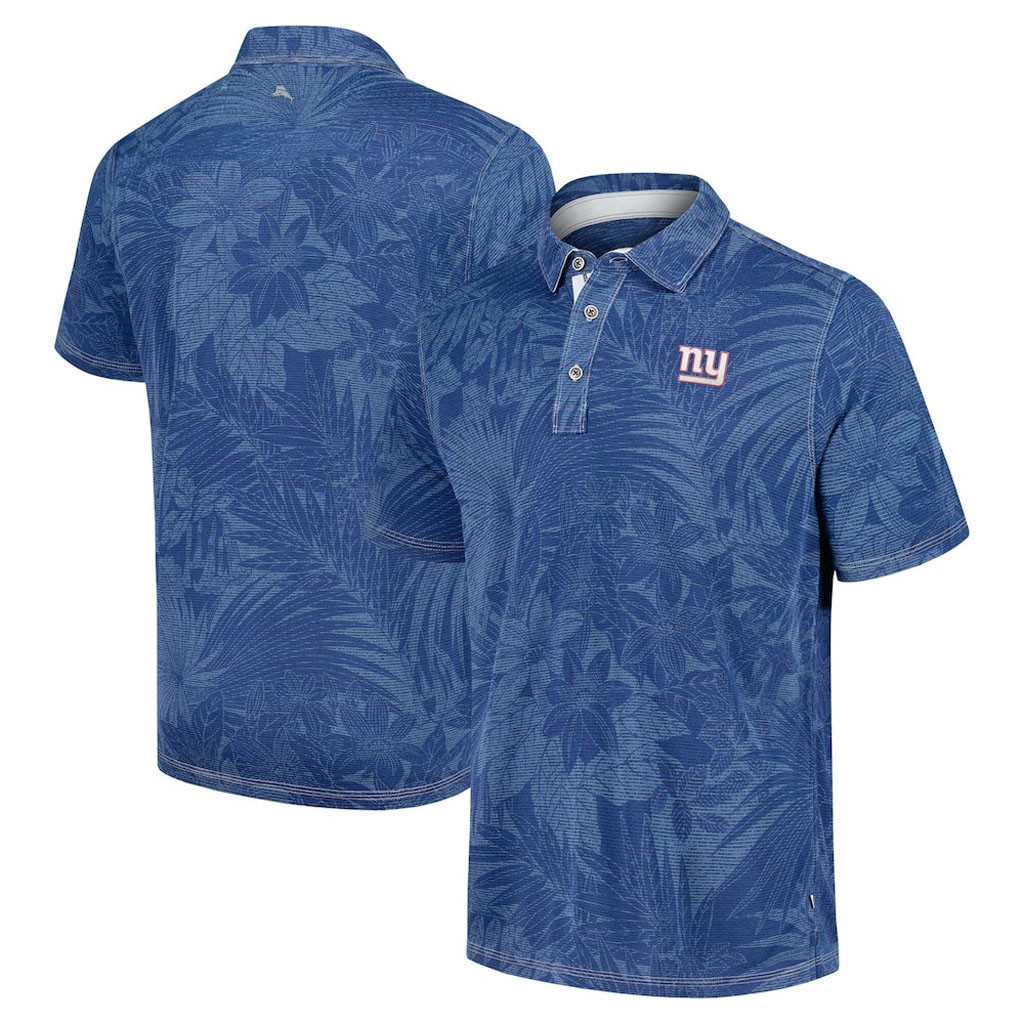 New York Giants Merch - Men's Tommy Bahama Royal Sport Santiago Paradise Polo - Best Presents For Football Lovers