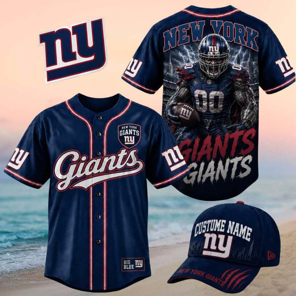 New York Giants Muscle Cyborg Player Football Baseball Jersey New York Football Merch