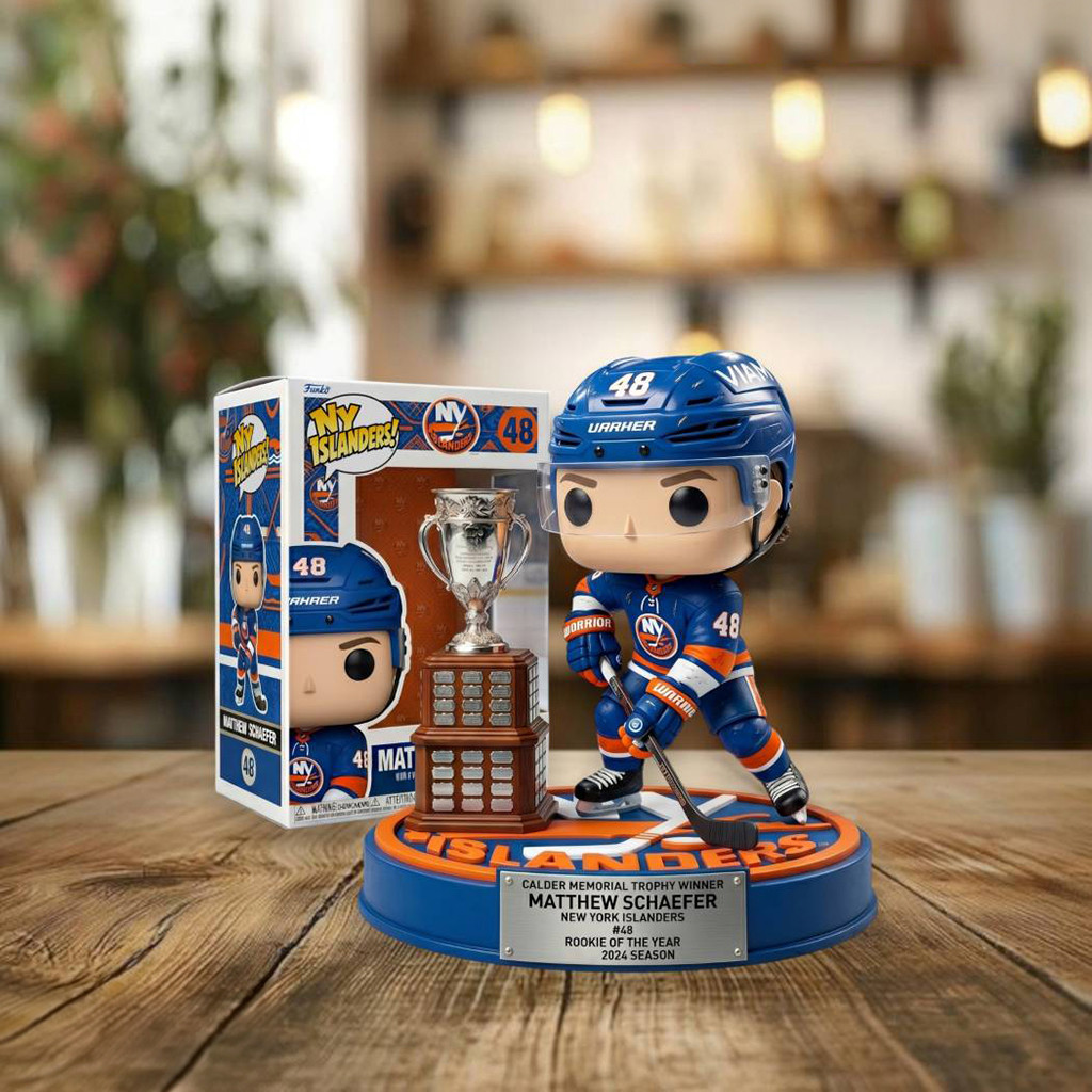 New York Islanders Matthew Schaefer Calder Memorial Trophy Winner Funko Pop Islanders Merch