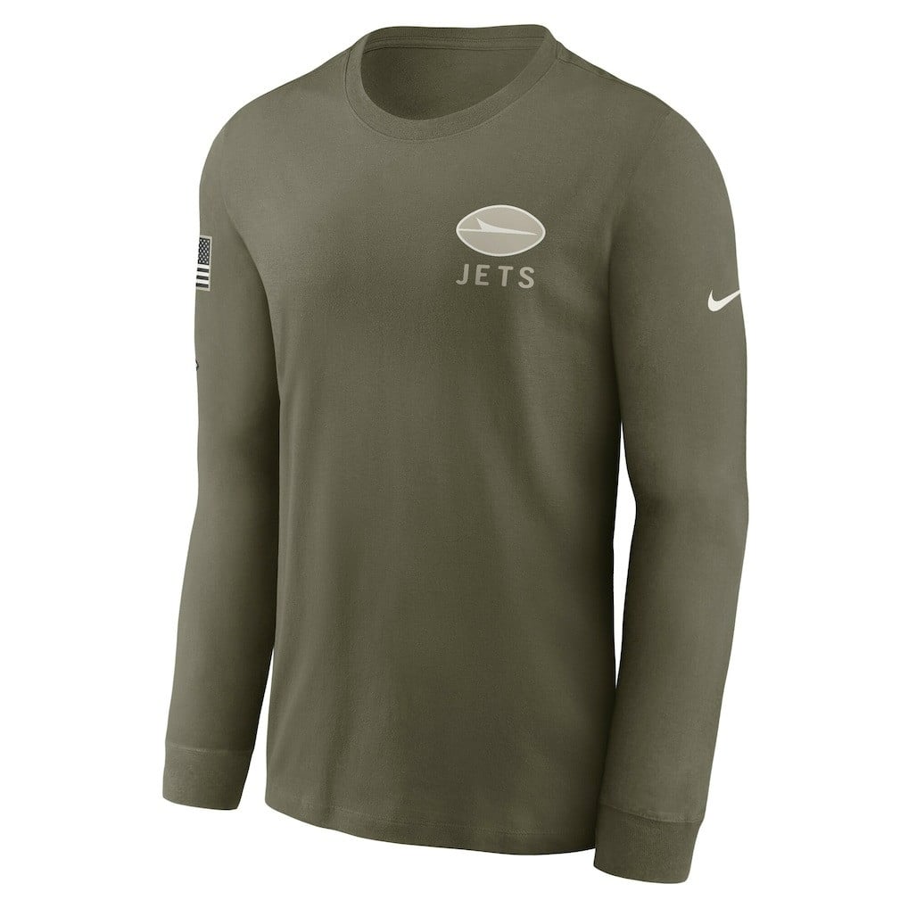 New York Jets 2025 Salute to Service Sideline Long Sleeve T-Shirt - Olive - Image 2