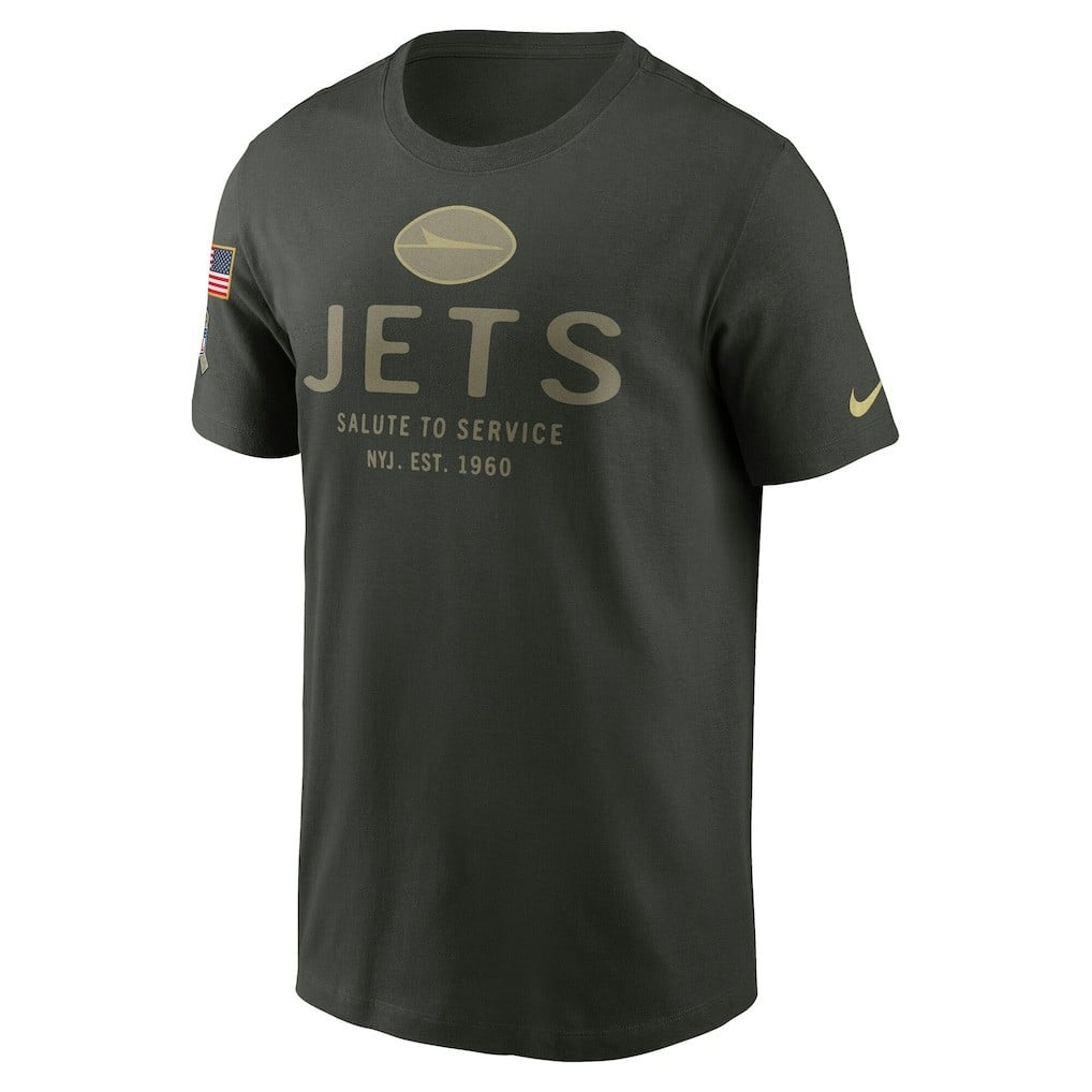 New York Jets 2025 Salute to Service Sideline Primary Edge Dri-FIT T-Shirt - Forest Green - Image 2