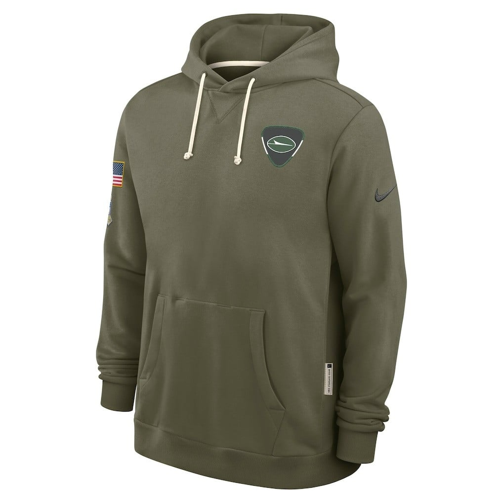 New York Jets 2025 Salute to Service Sideline Standard Issue Dri-FIT Hoodie - Olive - Image 2
