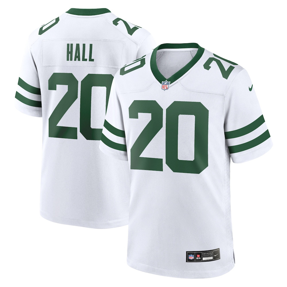 New York Jets Merch - Men's Breece Hall Legacy Game Jersey, White - Great Football Gifts
