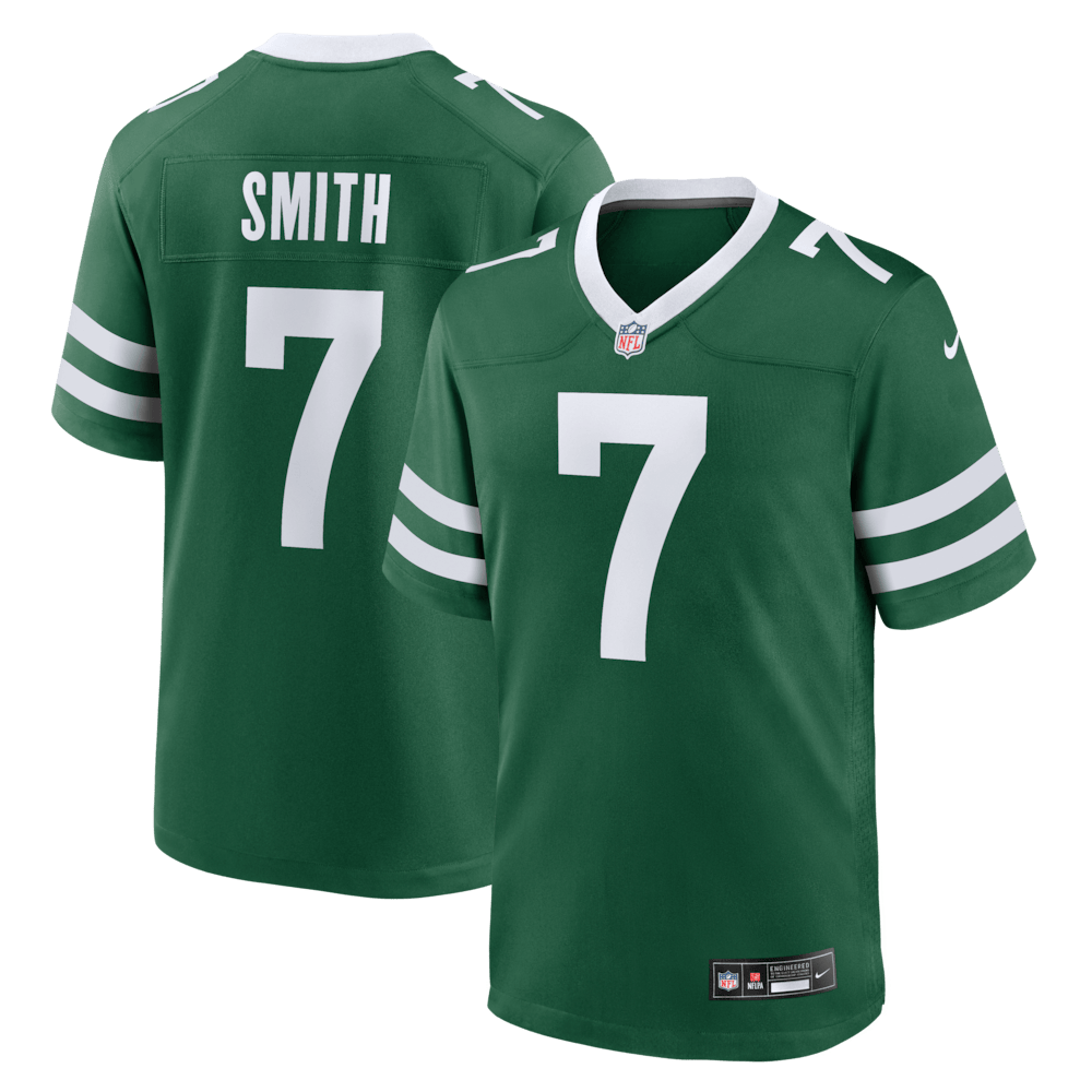 New York Jets Merch - Men's Geno Smith Legacy Game Jersey, Green - Best Gift For A Football Lover