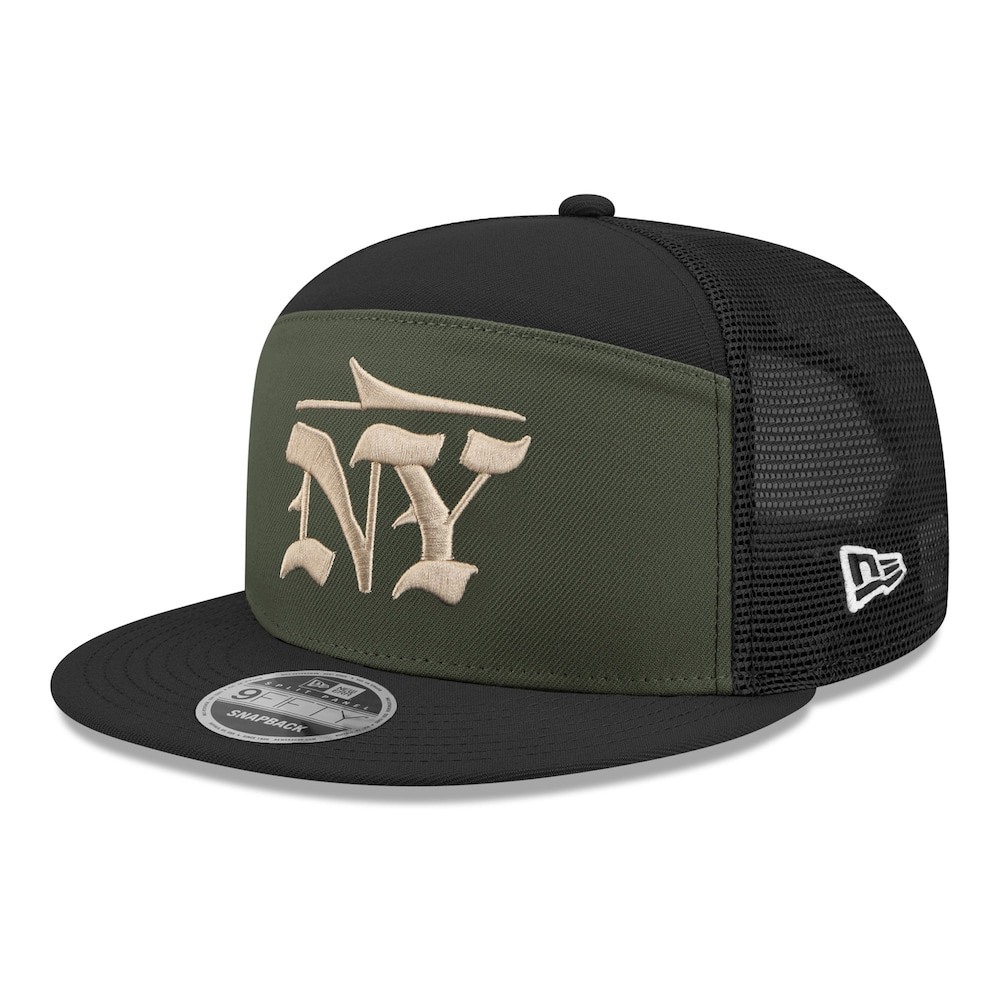 New York Jets Merch - Men's Gotham 2025 Rivalries Collection Team Split Panel 9FIFTY Snapback Hat, Green - New Era - Football Fan Gear