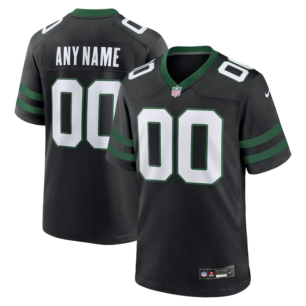 New York Jets Merch - Men's Legacy Alternate Custom Game Jersey, Black - Football Lover Presents