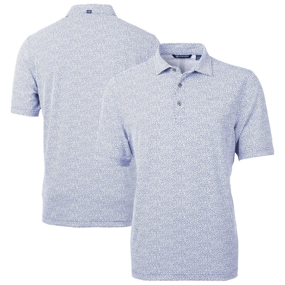 New York Jets Merch - Men's Purple Virtue Eco Pique Botanical Print Recycled Polo - Cutter & Buck - Best Gift For A Football Lover
