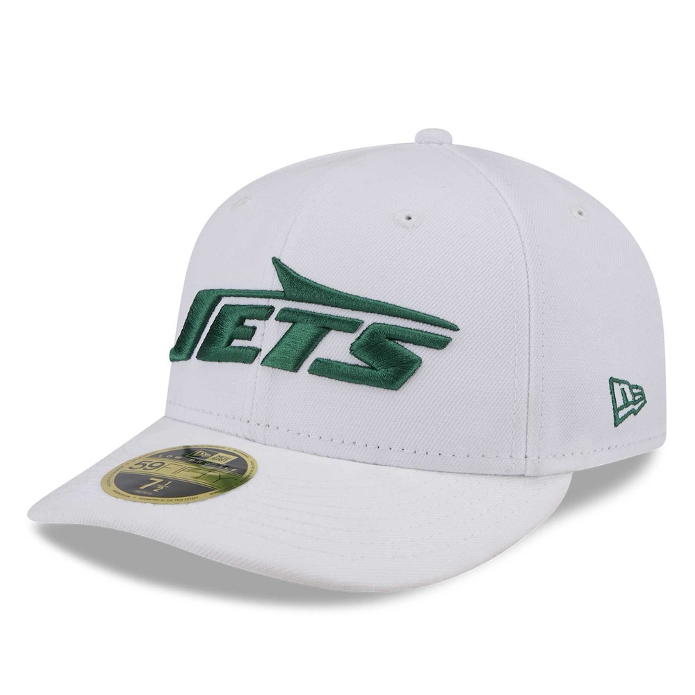 New York Jets Merch - Men's Wordmark Omaha Low Profile 59FIFTY Fitted Hat, White - New Era - Football Christmas Gift Ideas