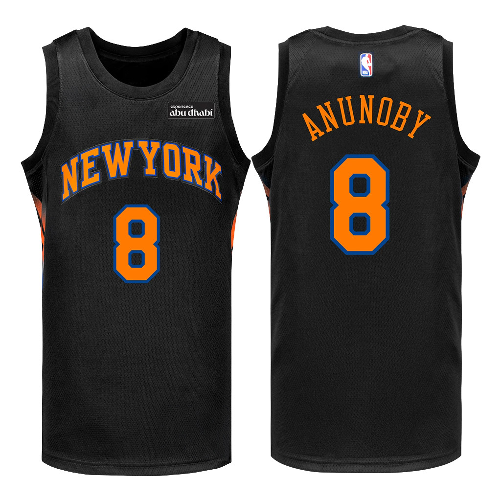New York Knicks #8 OG Anunoby Swingman Jersey Black NY Knicks Merch Gifts For Basketball Fans