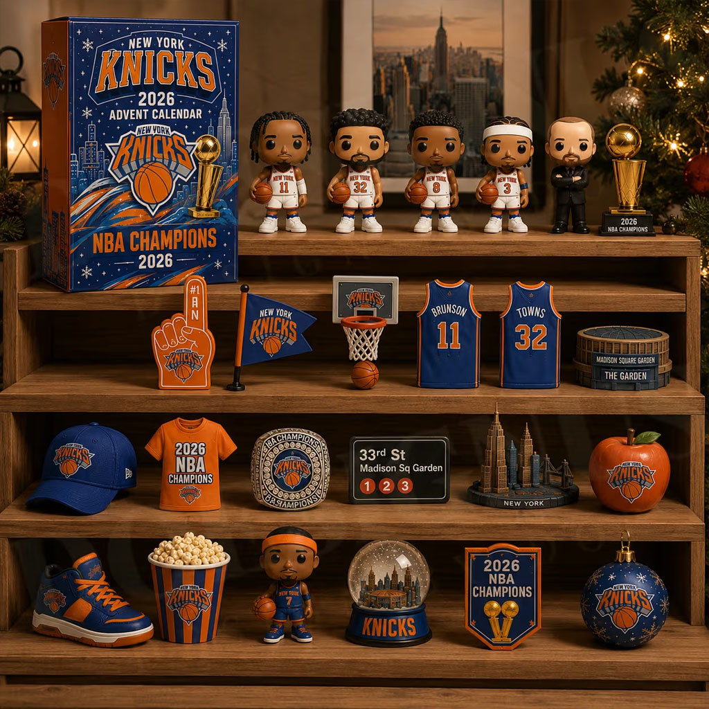 New York Knicks 2026 Champions 24-Piece Advent Calendar Christmas Tree Ornaments Knicks Merch