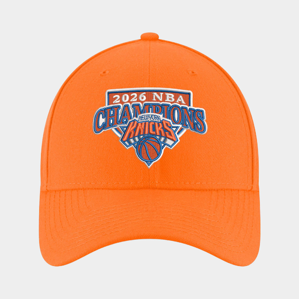 New York Knicks Champions Merch Knicks 2026 Finals Champions Orange Hat Embroidered Best Gifts - Image 2