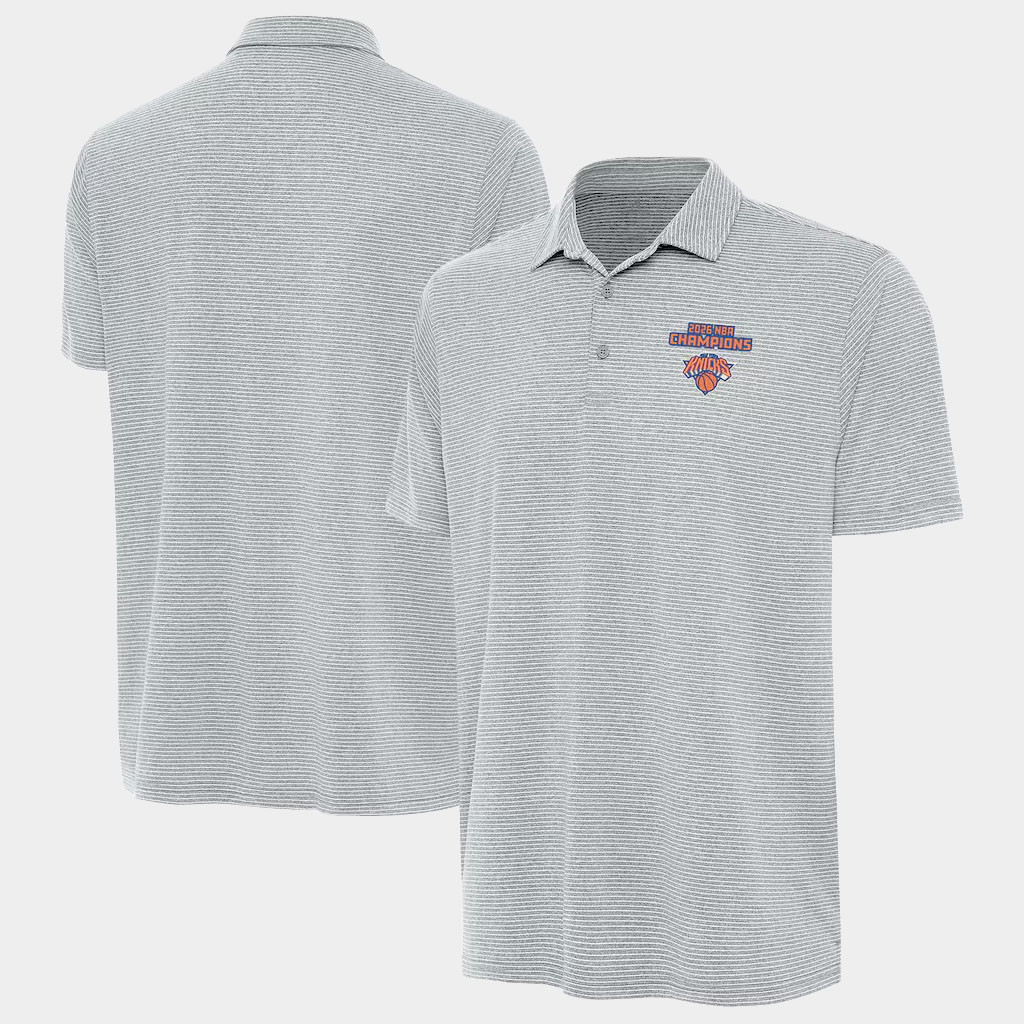 New York Knicks Champions Merch Mens NY Knicks 2026 Finals Champions Scheme Polo Shirt Fan Gifts